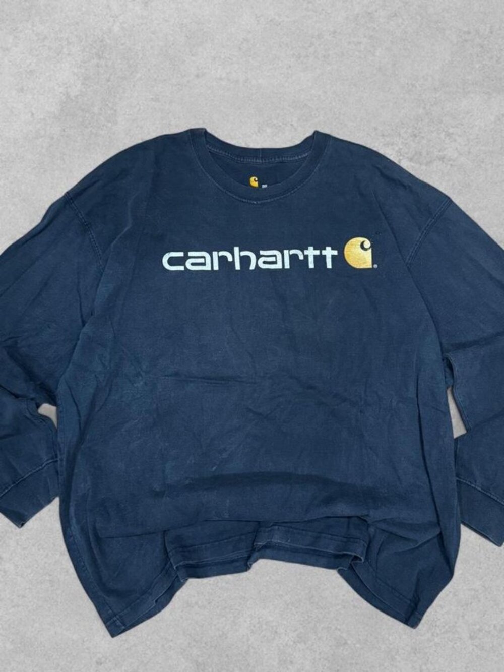 Carhartt Men's Navy and Blue Sweatshirt - Size 2XL